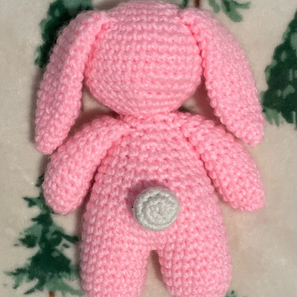 Pink Crochet Bunny Plush Toy NWOT - Picture 2 of 3